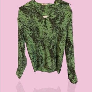 Jaipur Green and Black snake skin Pattern Top